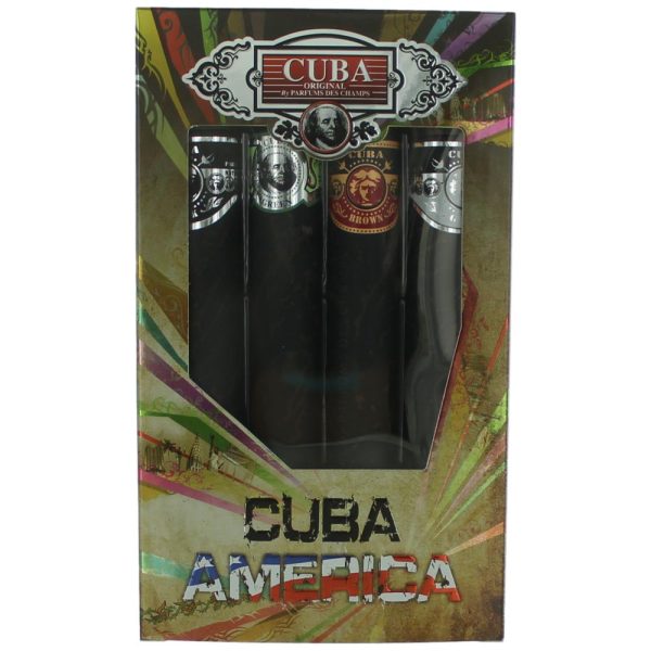 Cuba America by Cuba, 4 Piece Gift Set men with Black, Grey, Green & Brown