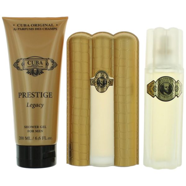 Cuba Prestige Legacy by Cuba, 3 Piece Gift Set for Men