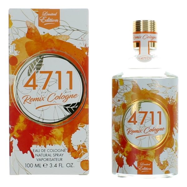 4711 Remix Orange Cologne by Muelhens, 3.4oz Eau De Cologne Spray for Unisex