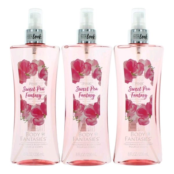 Pink Sweet Pea Fantasy by Body Fantasies, 3 Pack 8oz Fragrance Body Spray women