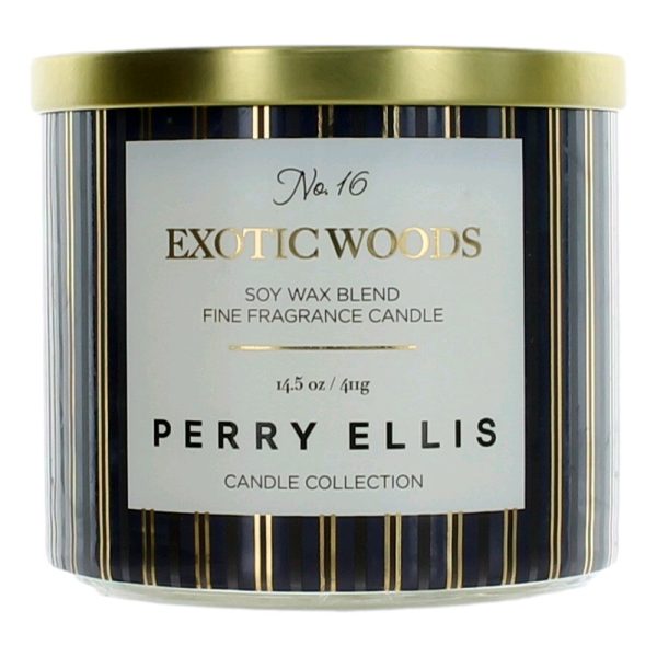 Perry Ellis 14.5 oz Soy Wax Blend 3 Wick Candle - Exotic Woods